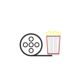 vector simple icon with film roll shape