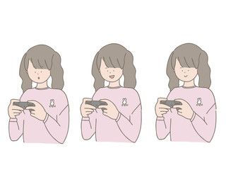 ゲームをする女の子