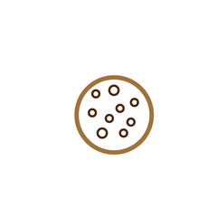 vector simple icon with chocolate shaped cookies