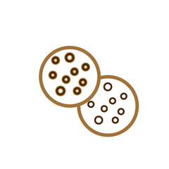 vector simple icon with chocolate shaped cookies