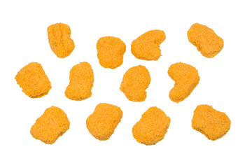 Nuggets isolated on a white background.