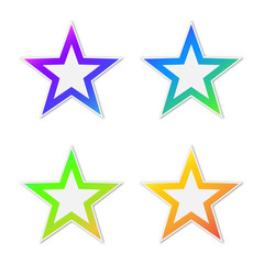 Set of vector Star icons, isolated.
