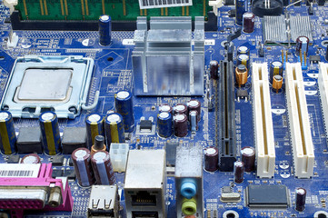components on the motherboard, microprocessor chip