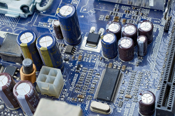 components on the motherboard, microprocessor chip