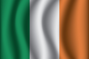 Waving Flag of Ireland. Ireland Icon vector illustration eps10.