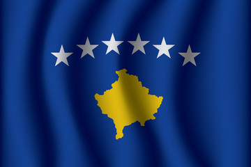 Waving Flag of Kosovo. Kosovo Icon vector illustration eps10.