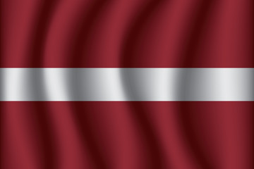 Waving Flag of Latvia. Latvia Icon vector illustration eps10.  L