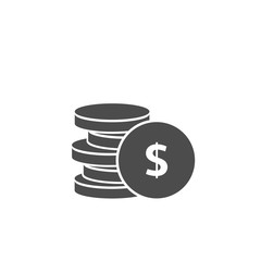 Dollar coins vector icon