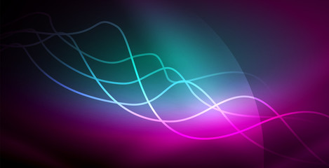 Neon lines shiny glowing background