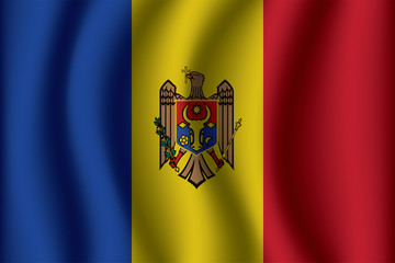 Waving Flag of Moldova. Moldova Icon vector illustration eps10.