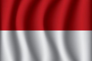 Waving Flag of Monaco. Monaco Icon vector illustration eps10.