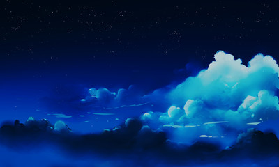 Wunderschöner Nachthimmel Illustration