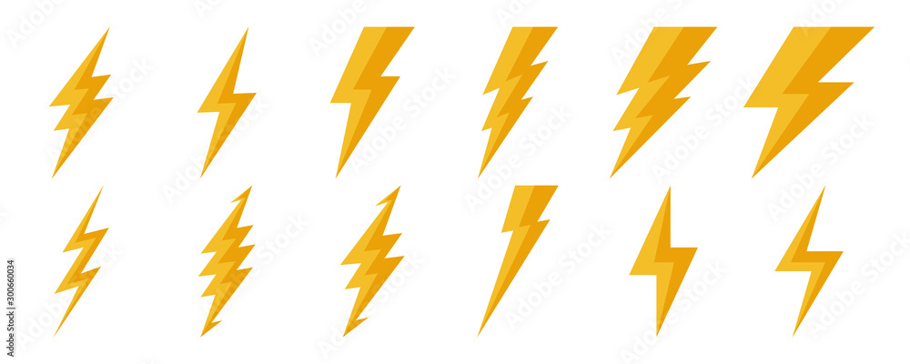 Poster lightning icons - vector.