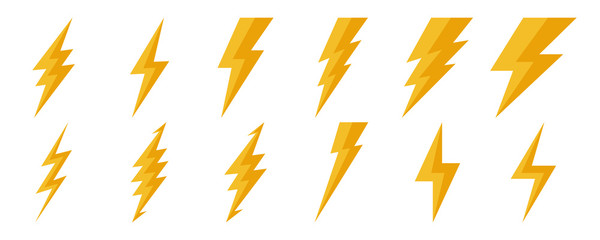 Lightning icons - vector. - obrazy, fototapety, plakaty