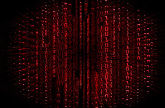 red binary cyber circuit future technology concept background