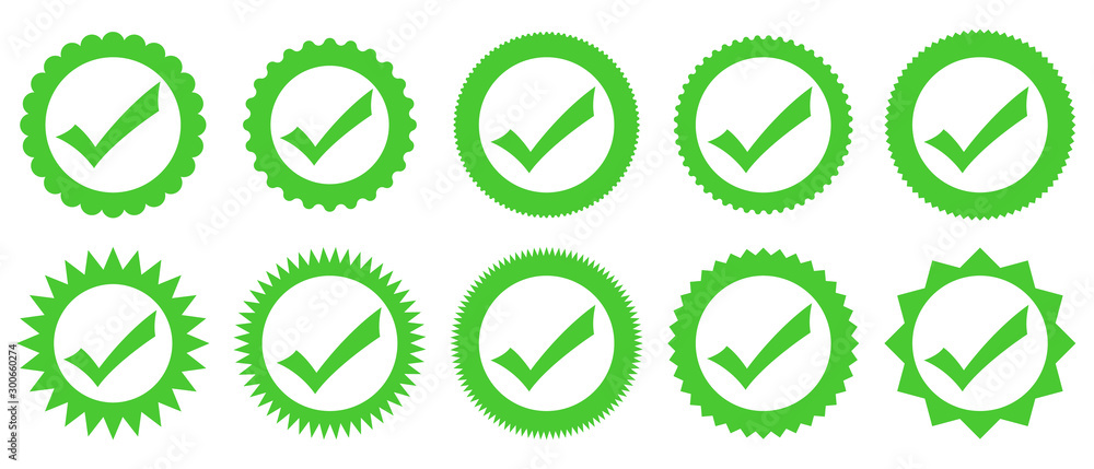 Poster set of check marks - vector.