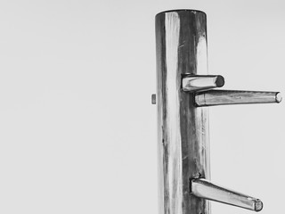 standing wooden dummy from wing chun martial art