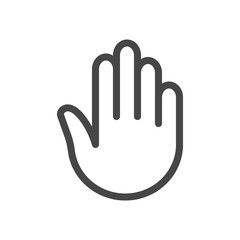 Stop hand Icon in outline style isolated on white background. Stop symbol for your web site design, logo, app, UI. Vector illustration, EPS10.