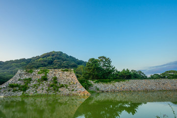 Fototapeta na wymiar 夕暮れの萩城址の眺め（山口県）