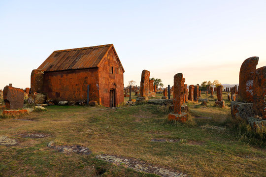 Noratus cemetery at Sevan lake, Armenia, Asia