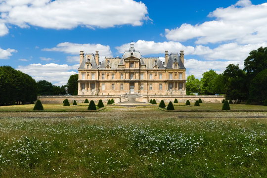 The Maison Laffitte castle during a sunny day, Iles de France, Paris