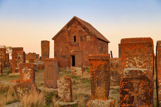Noratus cemetery at Sevan lake, Armenia, Asia
