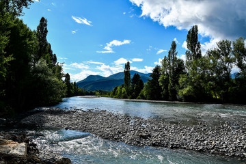 river in the mountains, photo as a background , in janovas fiscal sobrarbe , huesca aragon province