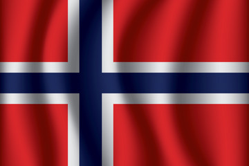 Fototapeta premium Waving Flag of Norway. Norway Icon vector illustration eps10.