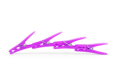 plastic clothespins on a white background
