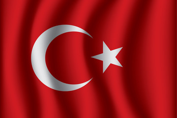 Obraz premium Waving Flag of Turkey.Turkey Icon vector illustration eps10.