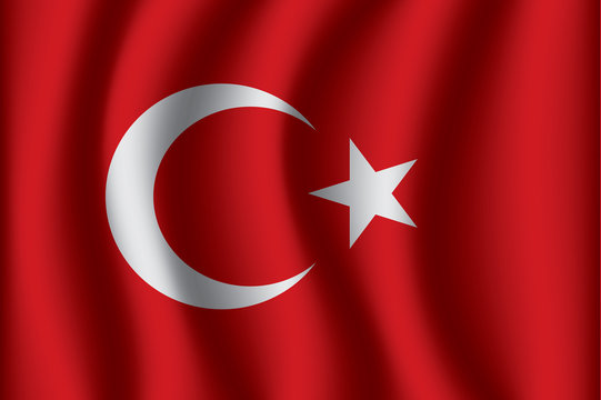 Waving Flag of Turkey.Turkey Icon vector illustration eps10.