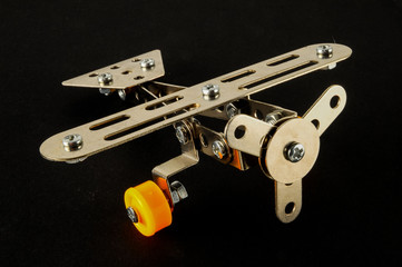 Small toy metal plane airplane