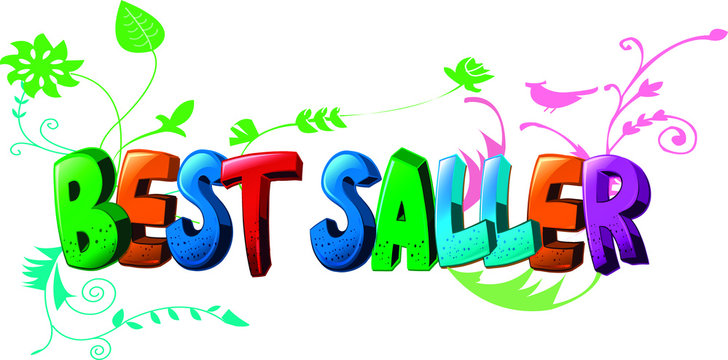 best saller colorful celebration word, illustration word