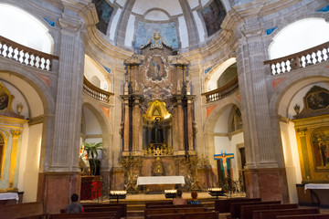 Fototapeta na wymiar Palma de Mallorca. The interior of the Basilica of St. Michael in the centre of the city.