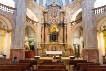 Fototapeta premium Palma de Mallorca. The interior of the Basilica of St. Michael in the centre of the city.