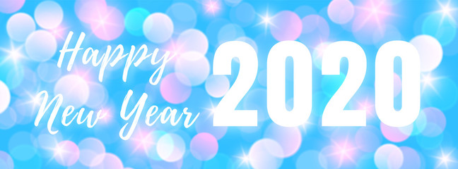 Christmas magic web banner template with bokeh