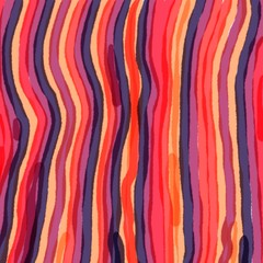 Vintage card with Purple, lilac, orange, red, yellow vertical stripes markers. Watercolor pink background. Stripe pattern. Abstract wallpaper. Fashion fabric. Trendy abstract background.