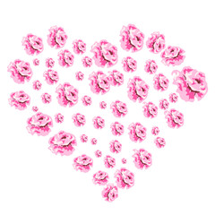  heart of roses vector illustration for wedding and valentines day