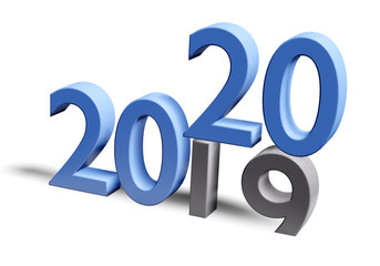 Numbers of New Year 2020 over old 2019