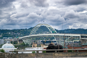 Historic Fremont Bridge (Interstate 405 Bridge) in Portland, Oregon, USA