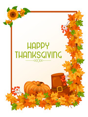 Happy Thanksgiving holiday greeting card in vector