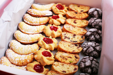 Homemade cookies in box
