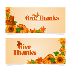 Happy Thanksgiving holiday greeting card in vector