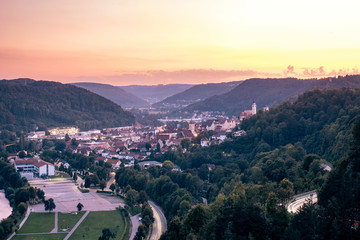 Sonnenuntergang über Horb am Neckar, Baden-Württemberg