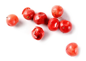 Red pepper isolated on white background, macro