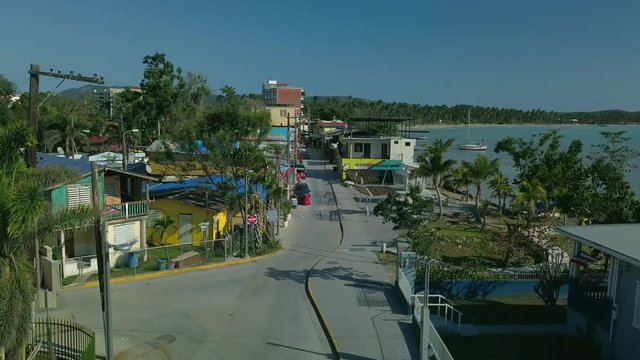 Droning through the town of Boqueron Puerto Rico