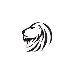 Lion head vector logo template silhouette