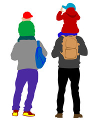 Families with little child on white background