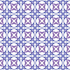 Red blue geometric seamless pattern. Hand drawn wa