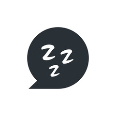 flat vector image on white background, bubble icon with letter z, sleep icon
